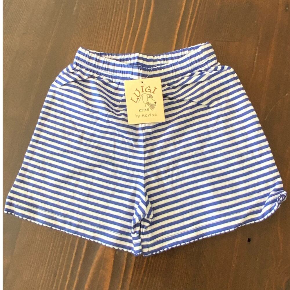 Luigi Kids Girl's Blue and‎ white stripe shorts NWT size 3T